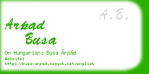 arpad busa business card