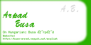 arpad busa business card